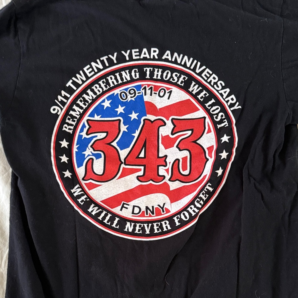 Black 9/11 Anniversary Union IAFF T-Shirt